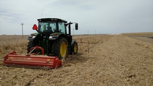 2 days pre blizzard - chopping food plots in prep for planting